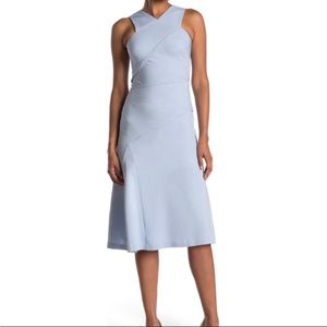 Reiss Paige pleat design racerback midi dress
